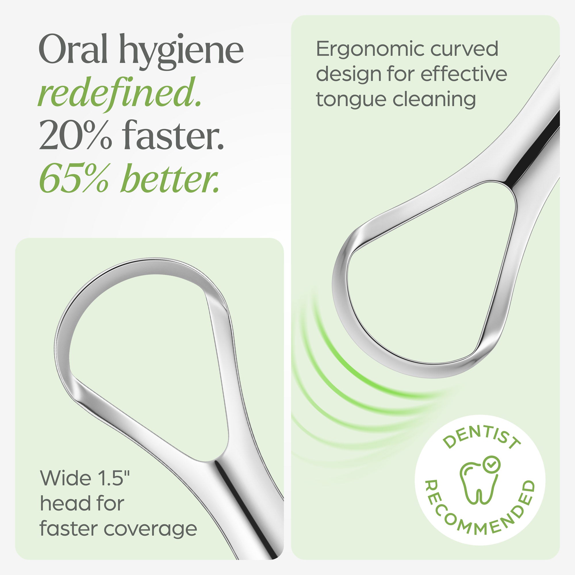 Tongue Scraper with Bamboo Stand - 2 Pack