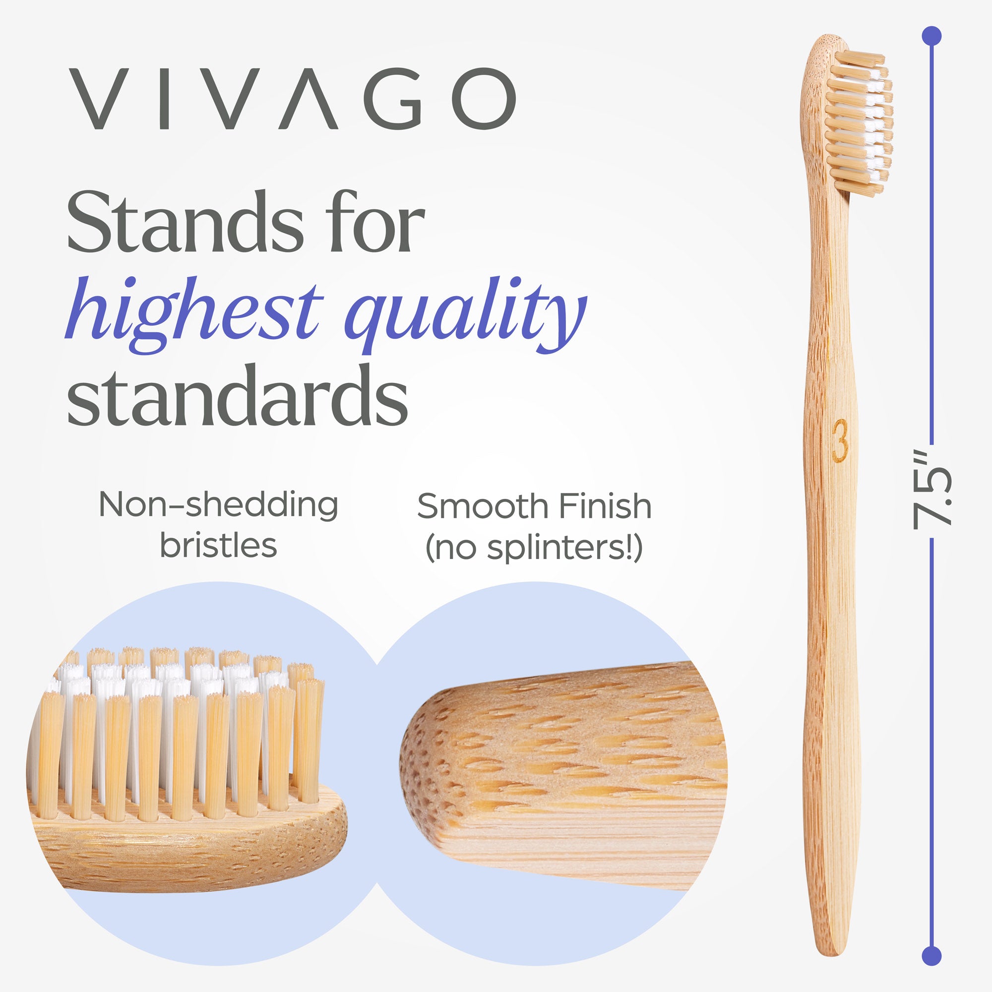 Bamboo Toothbrushes Medium Bristles - 10 Pack
