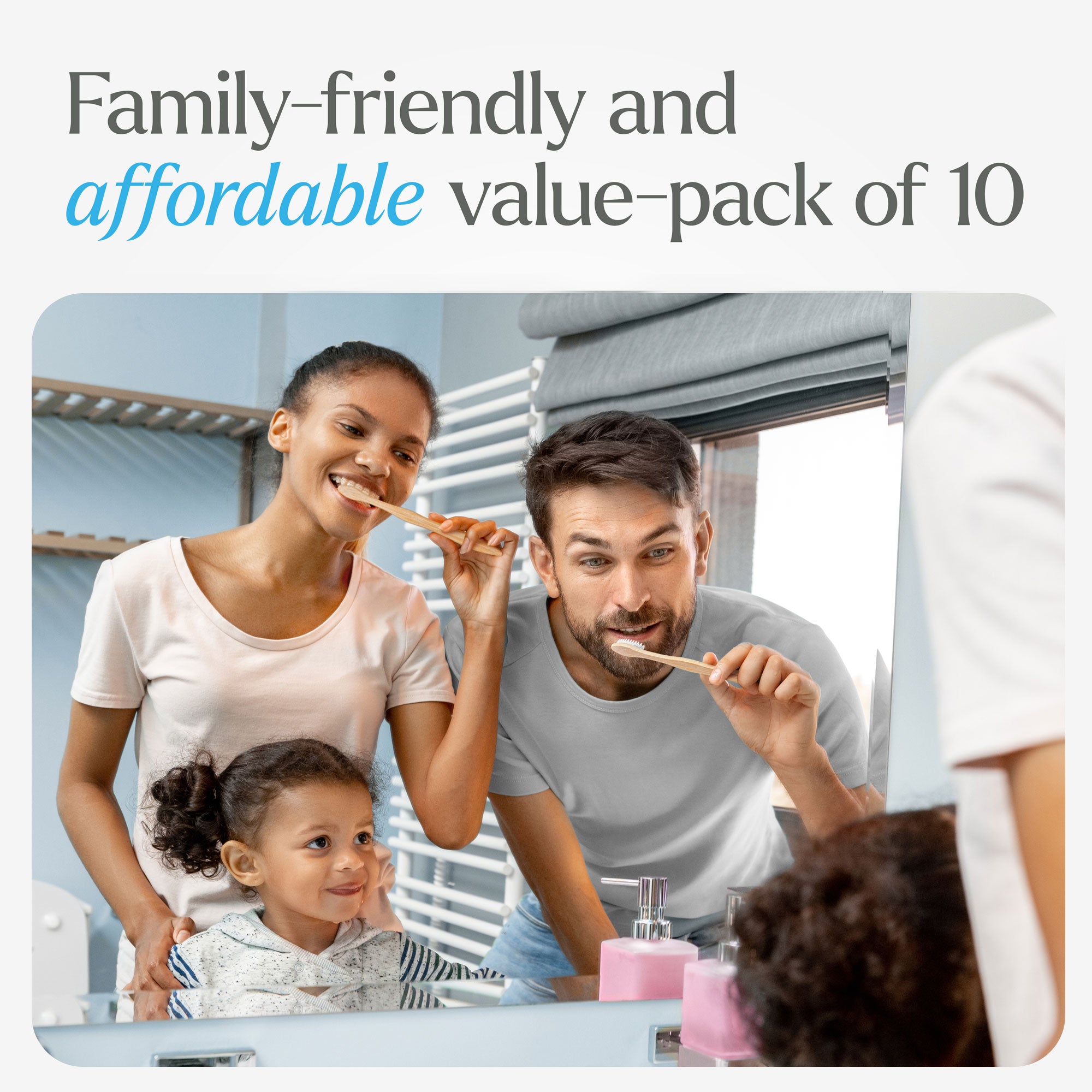 Bamboo Toothbrushes Soft Bristles - 10 Pack